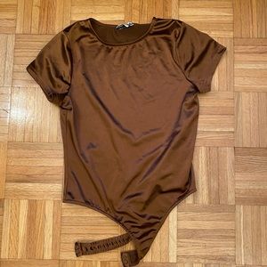 ASOS Brown Short Sleeve Body Suit